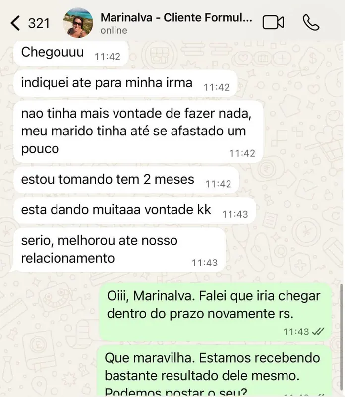 Print de WhatsApp de cliente